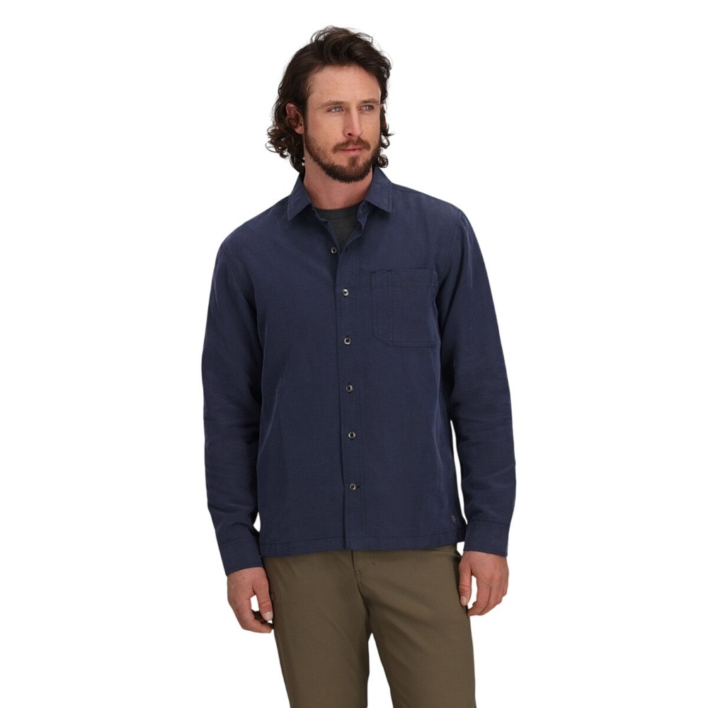 418. Royal Robbins Desert Pucker Men's Long Sleeve Button-Down Polo Medium